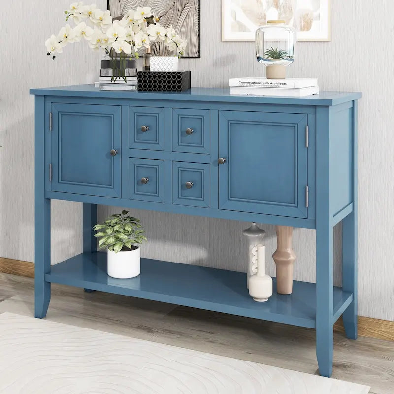 Buffet console vintage avec étagère inférieure