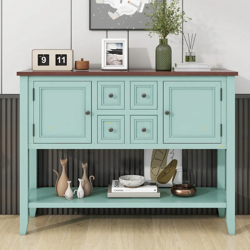 Buffet console vintage avec étagère inférieure