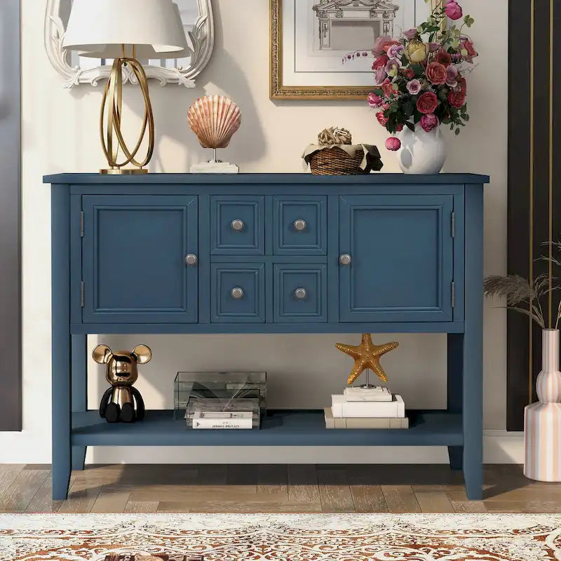 Buffet console vintage avec étagère inférieure