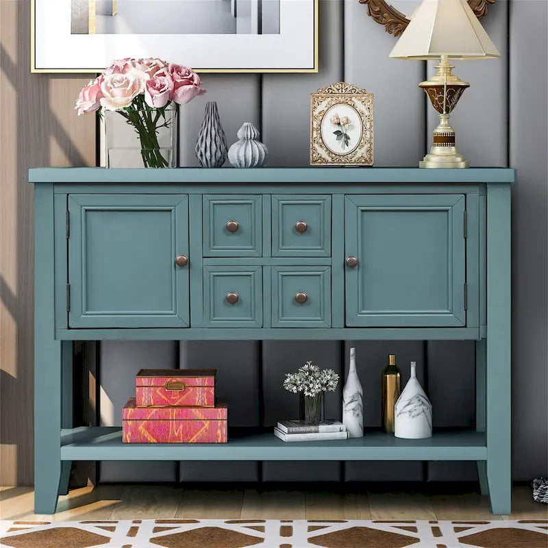 Buffet console vintage avec étagère inférieure
