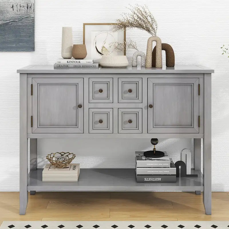Buffet console vintage avec étagère inférieure
