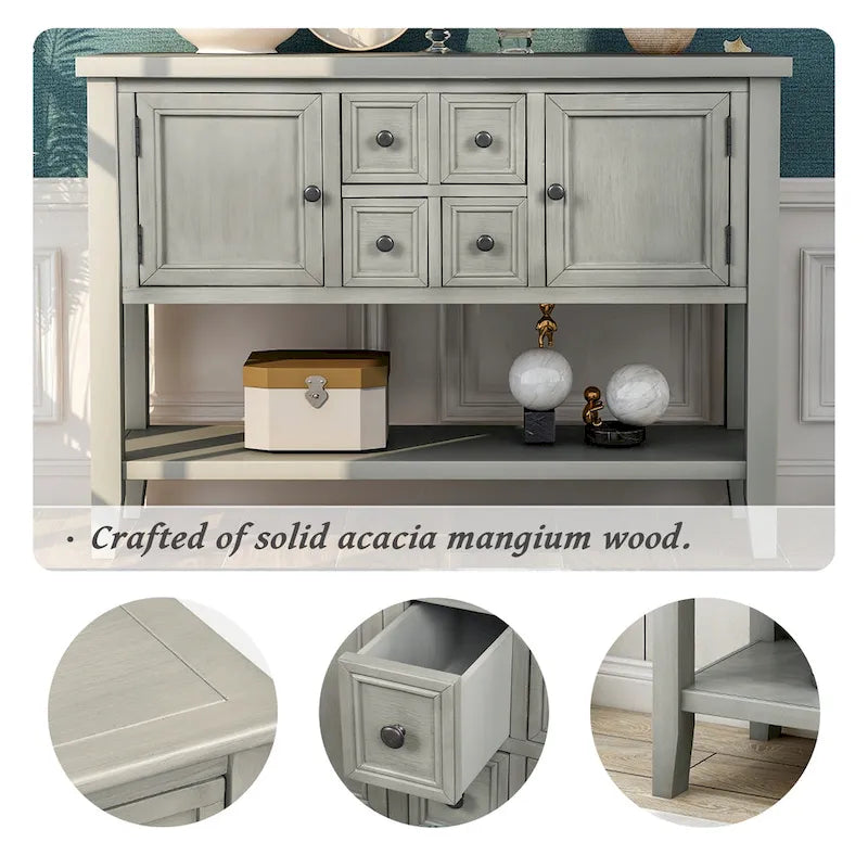 Buffet console vintage avec étagère inférieure