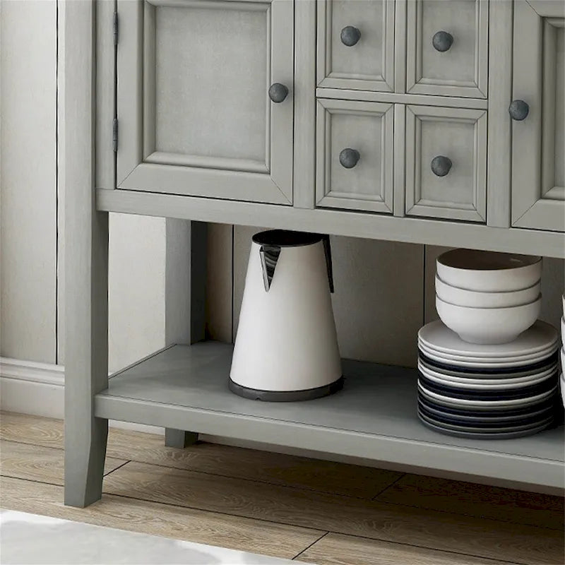 Buffet console vintage avec étagère inférieure