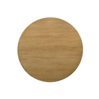 Table de salle à manger de 119 cm, plateau rond, piètement colonne, finition marron