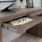 Bureau gris à double tiroir