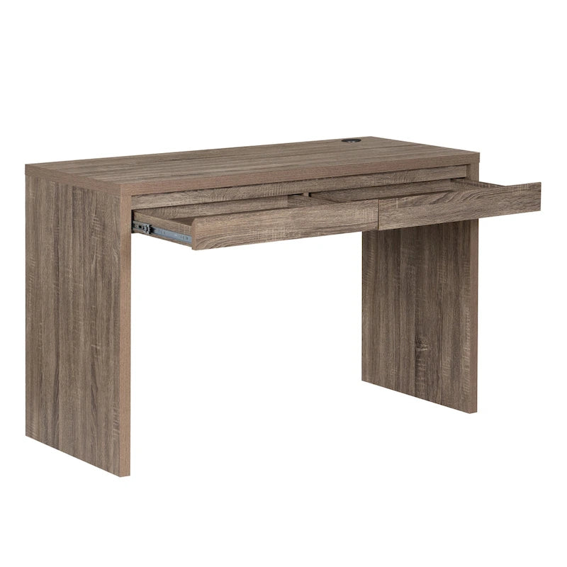 Bureau gris à double tiroir