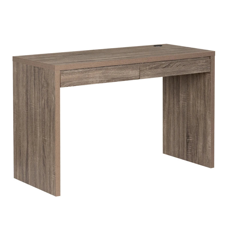 Bureau gris à double tiroir