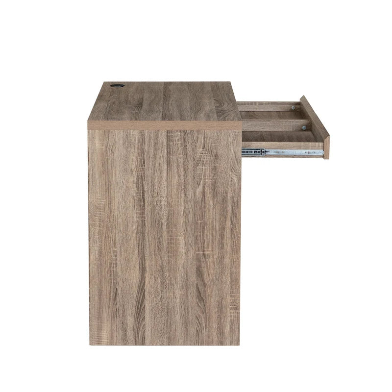Bureau gris à double tiroir