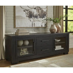 Signature Design by Ashley Galliden Black 80 TV Stand for TVs up to 92 - 79.5 W x 20 D x 28.13 H