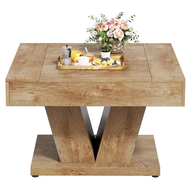 Table basse carrée en bois de 31,5 pouces - Table d'appoint/de cocktail