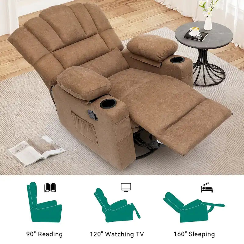 Fauteuil inclinable pivotant et basculant manuel pour personnes âgées Fauteuil inclinable pivotant et coulissant